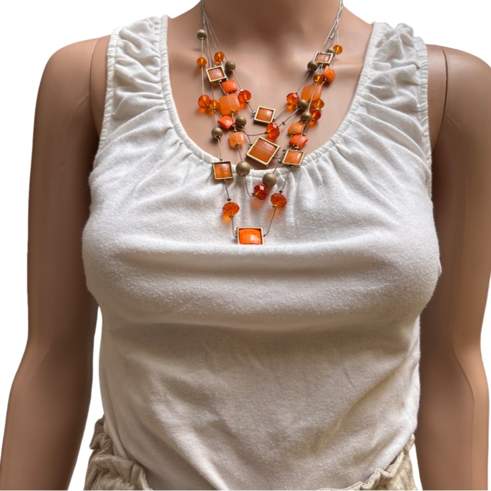 Pilcro and the Letterpress Off White Fitted Back Cut Out Tank Top XS